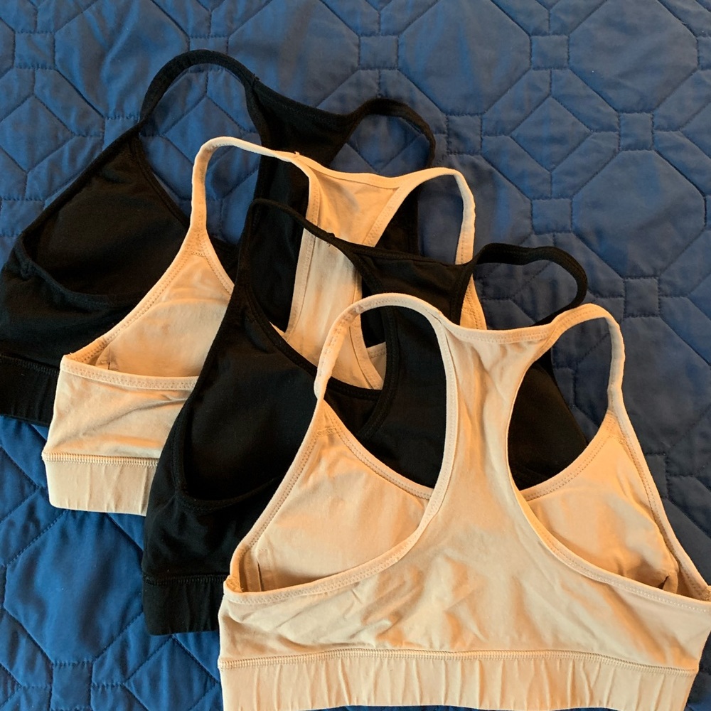 Pact Organic Racerback Sports Bra Lot size Medium Nude and Black